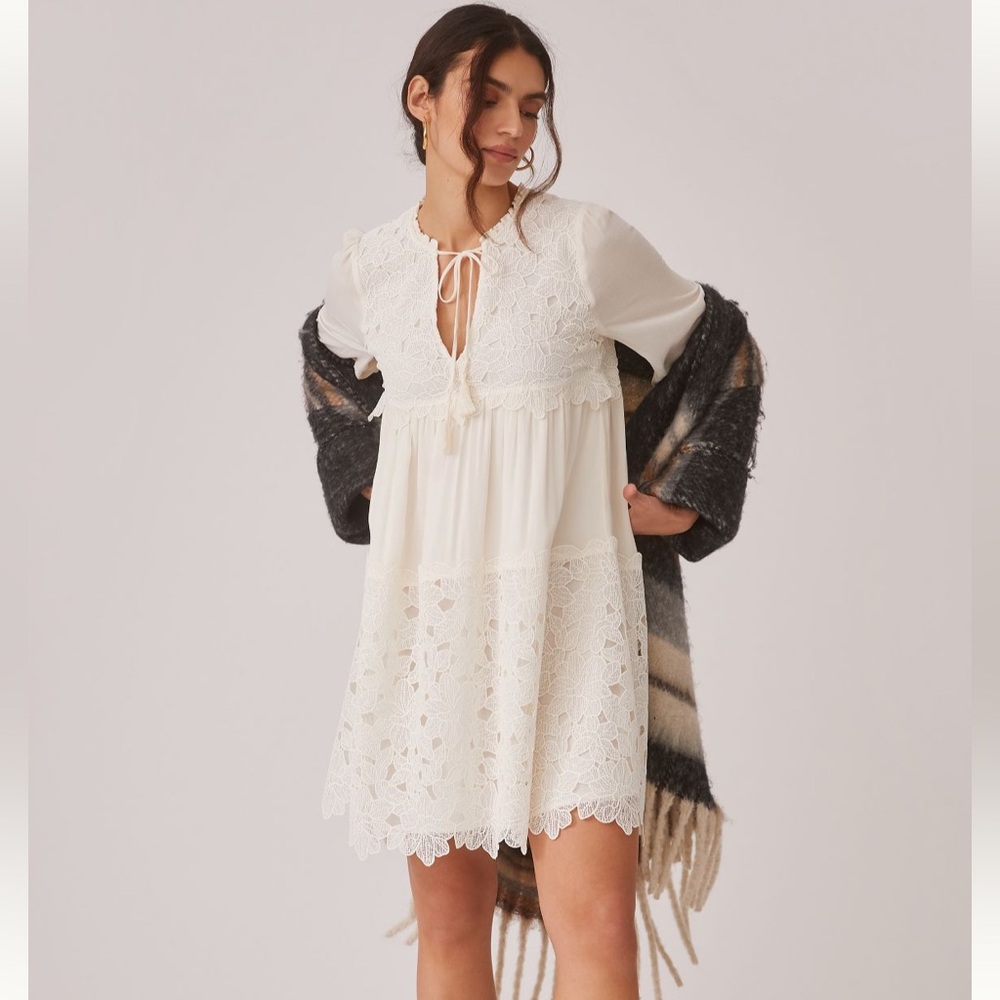 NWT Anthropologie embroidered lace‎ tunic dress